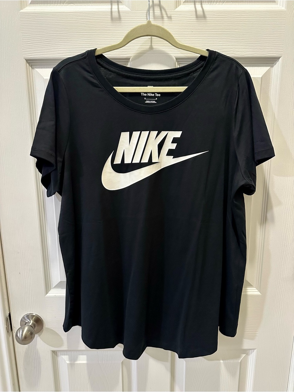 Nike 1X Black Logo Crewneck Cotton Tee Shirt NWT